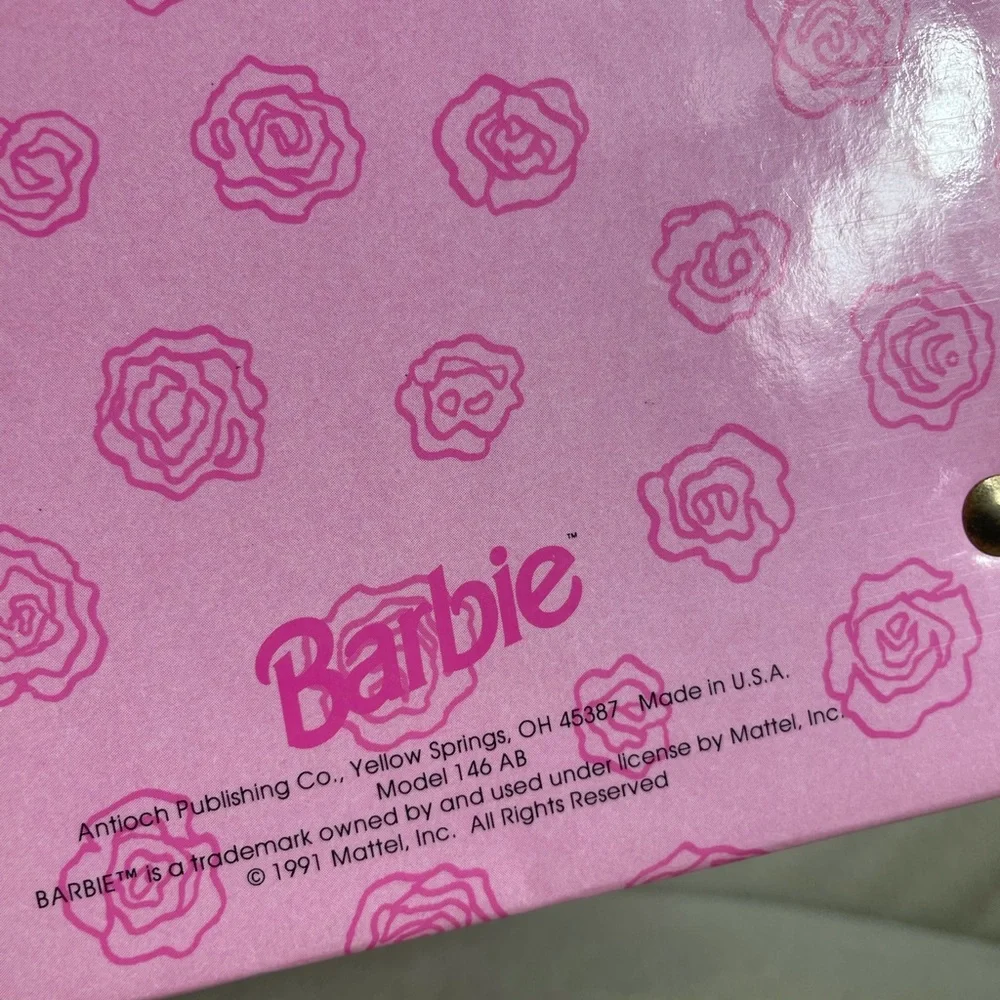 Vintage 1991 Mattel Barbie Small Pink Rose Photo Album Made In The USA Kodak